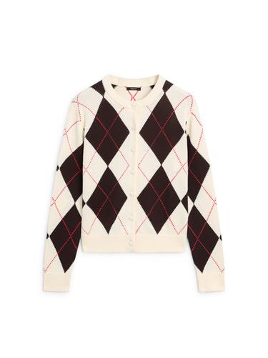 Cardigan à losanges en coton - Écru de Zara