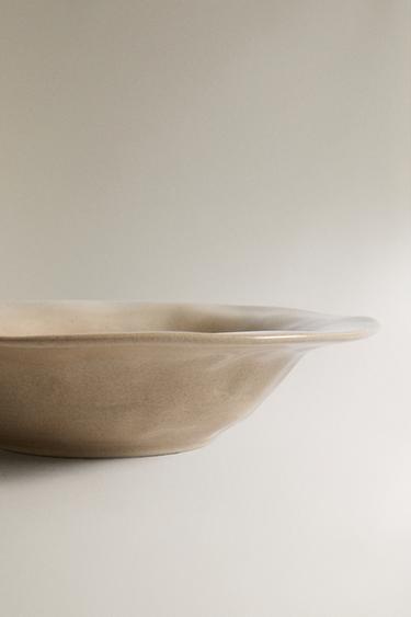 IRREGULAR STONEWARE SOUP PLATE - Taupe grey by Zara - Image 3
