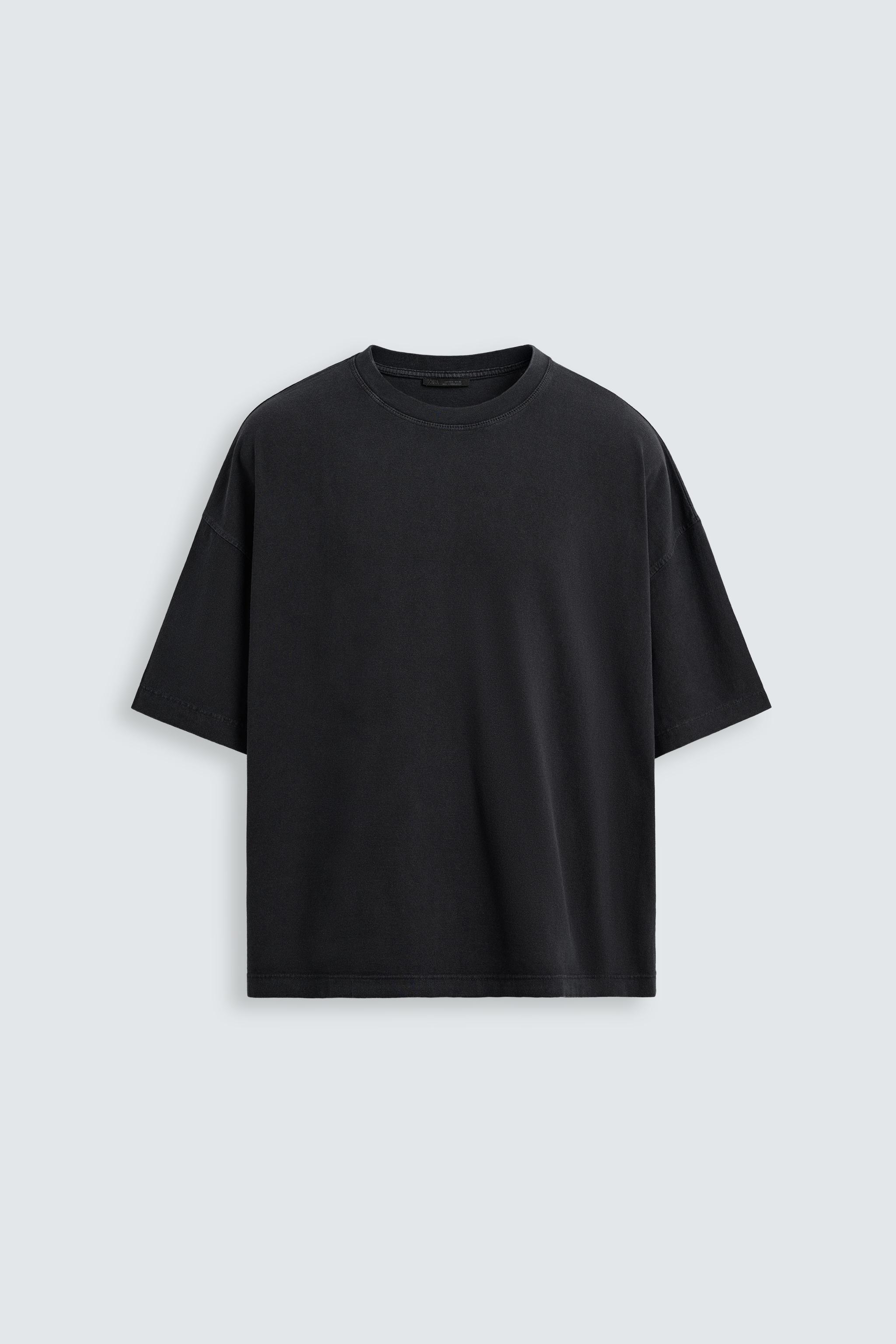 【ZARA】ウォッシュ加工 ボックスフィットTシャツ ウォッシュ加工軽量ボックスフィットTシャツ - rウォッシュ
