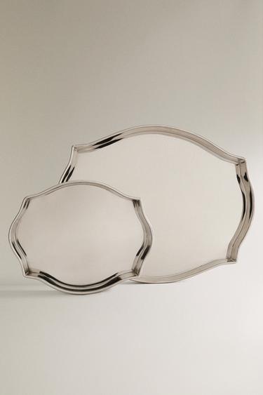 SILVER STEEL TRAY - Silver by Zara