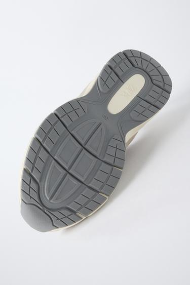 BASKET SPORTIVE À PIÈCES - Blanc écru de Zara - Image 8