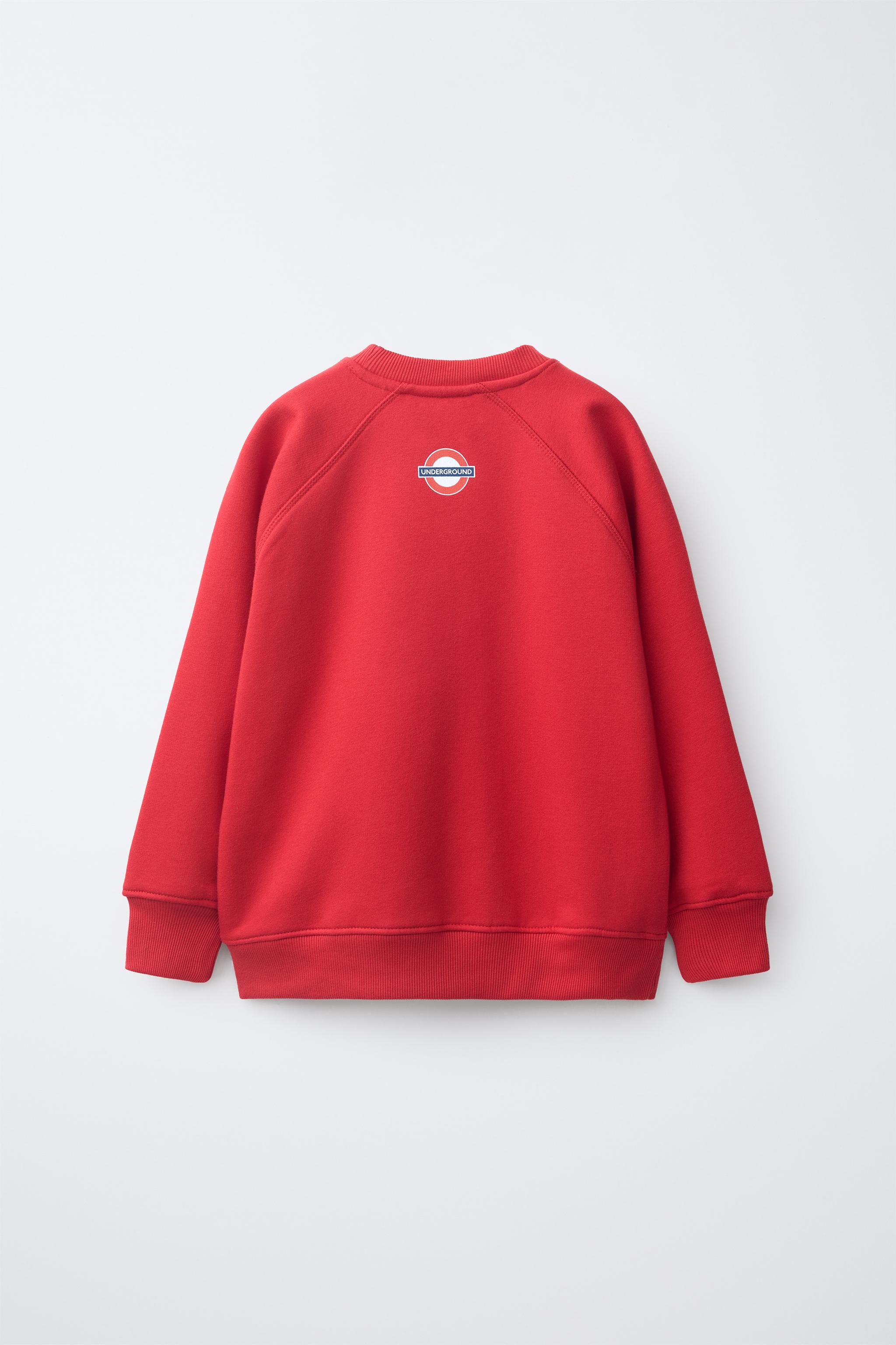 OXFORD CIRCUS TRANSPORT FOR LONDON © TEXT SWEATSHIRT - Red | ZARA