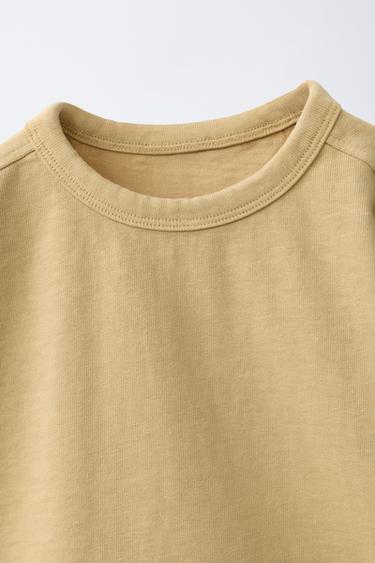 ENSEMBLE JOGGING T-SHIRT ET BERMUDA UNI - Moutarde de Zara - Image 2