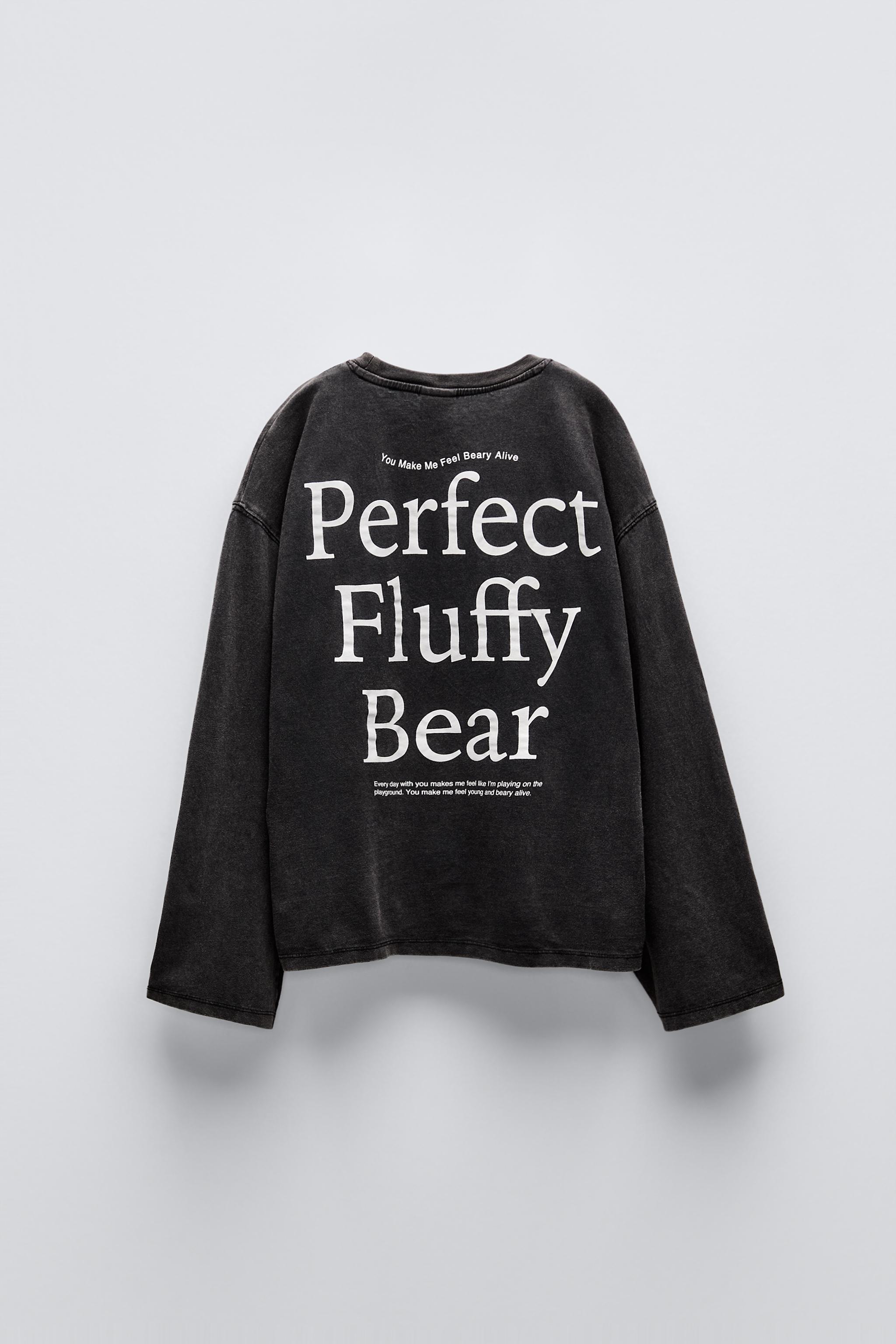 BEAR AND TEXT T SHIRT