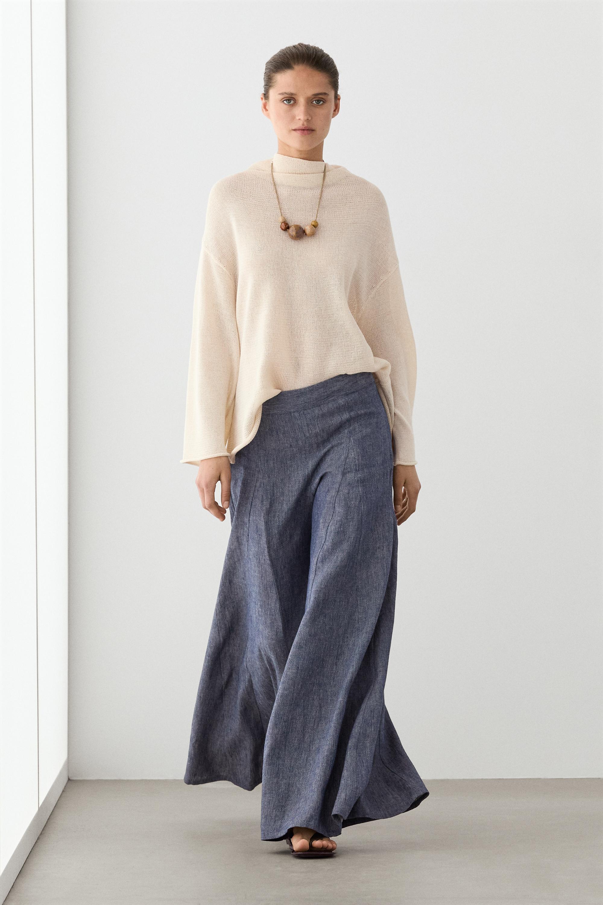 Pantalon palazzo avec plis