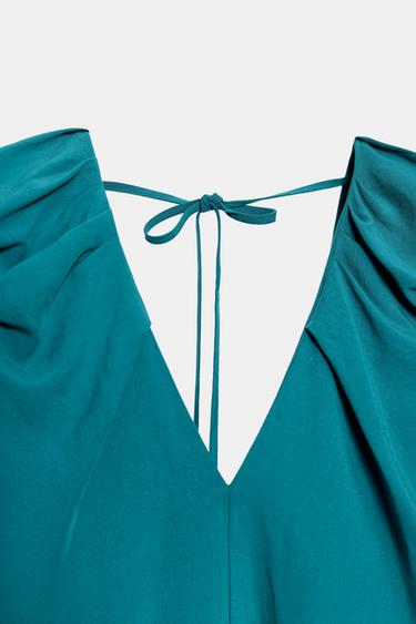 LONG DRESS WITH DEFINED SHOULDERS - Turquoise by Zara - Image 8