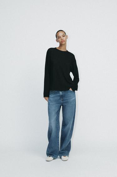 RUSTIK T-SHIRT I FLAMÉ - Sort fra Zara - Billede 0