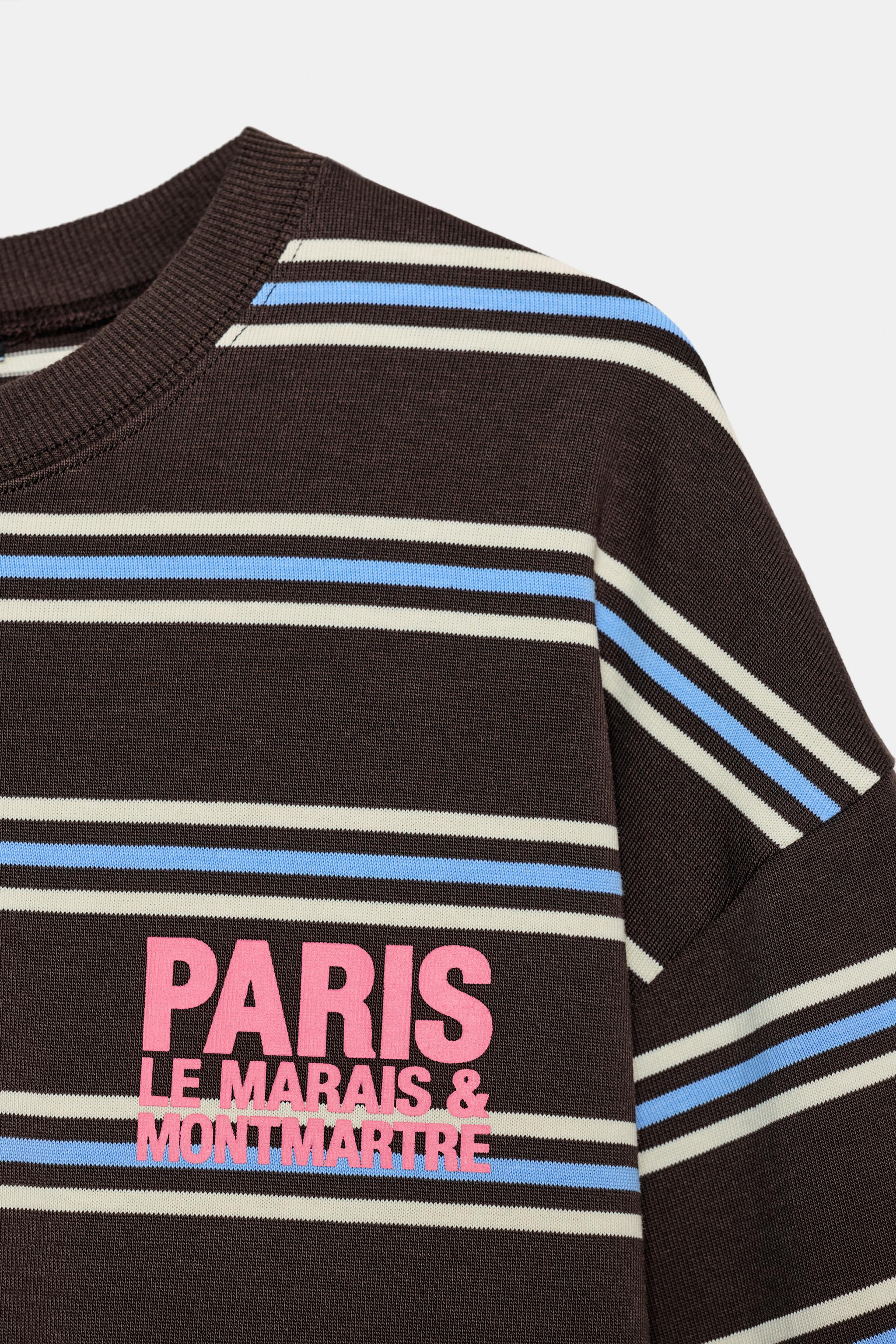 STRIPED TEXT T-SHIRT