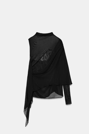 TOP EN TULLE À SUPERPOSITIONS - Noir de Zara - Image 7