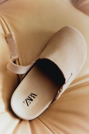 LEATHER CLOGS - Ecru White by Zara