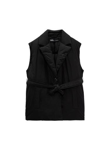 QUILTED GILET WITH BELT