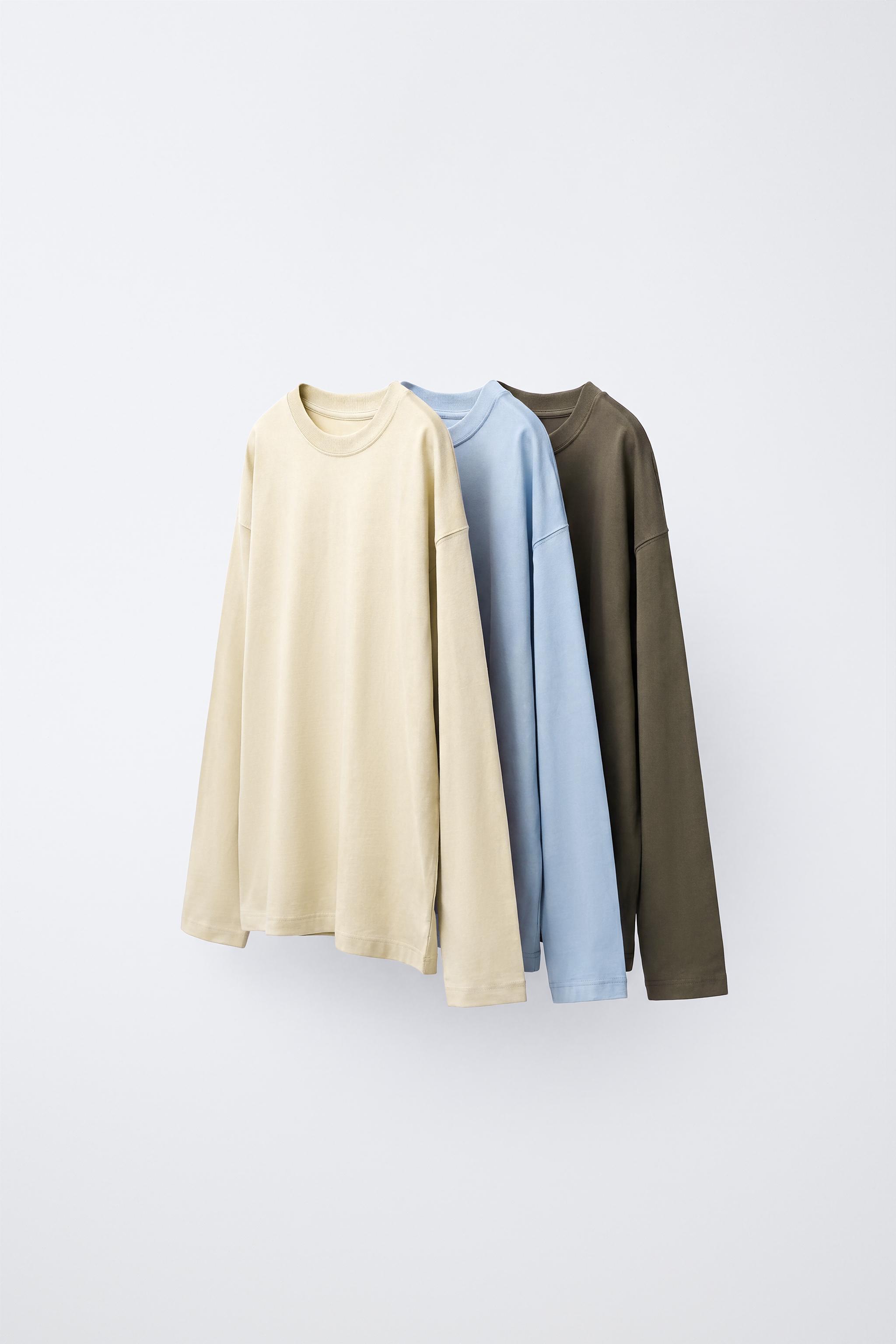 SOLID AND STRIPED T-SHIRT PACK — Pastel blue