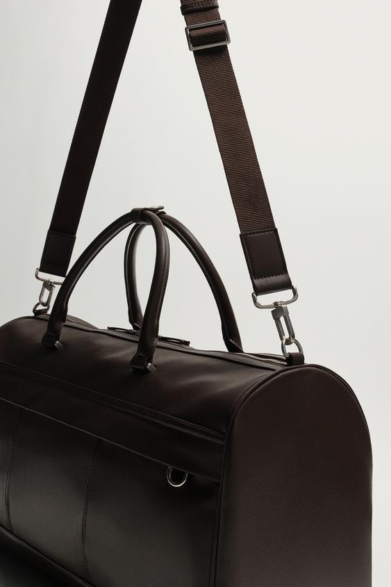 SAC DE VOYAGE TEXTURÉ - Marron de Zara - Image 4