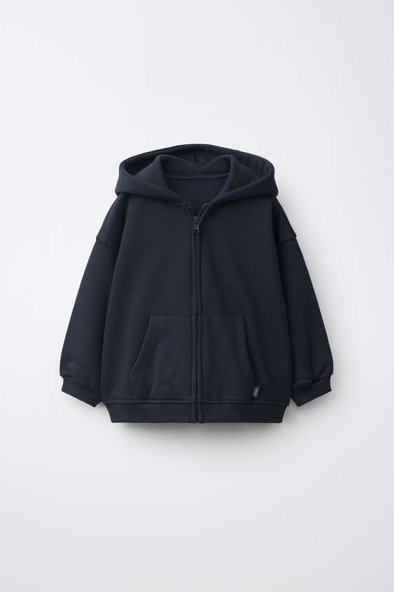 SUDADERA CREMALLERA CAPUCHA - Marino de Zara - Imagen 0