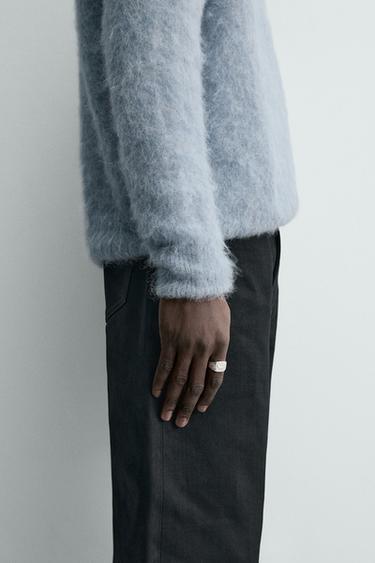 IRREGULAR MATTE SIGNET RING - Silver by Zara - Image 0