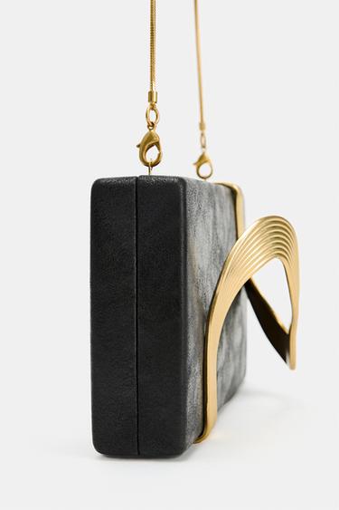 POCHETTE DÉTAIL MÉTALLIQUE - Noir de Zara - Image 1