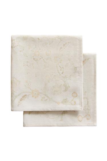 Zara DAMASK PRINT NAPKINS (PACK OF 2) - Light green