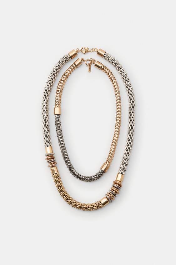 PACK OF 2 METAL NECKLACES - Gold / Silver by Zara - Image 0