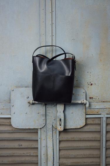 Zara 明線托特包 - 黑色