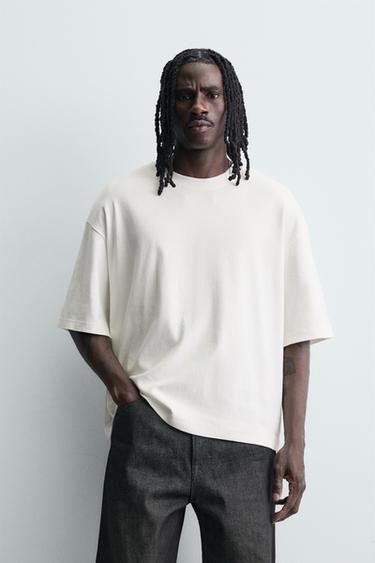 SWEAT COUPE BOXY STRUCTURÉ - Beige clair de Zara - Image 1