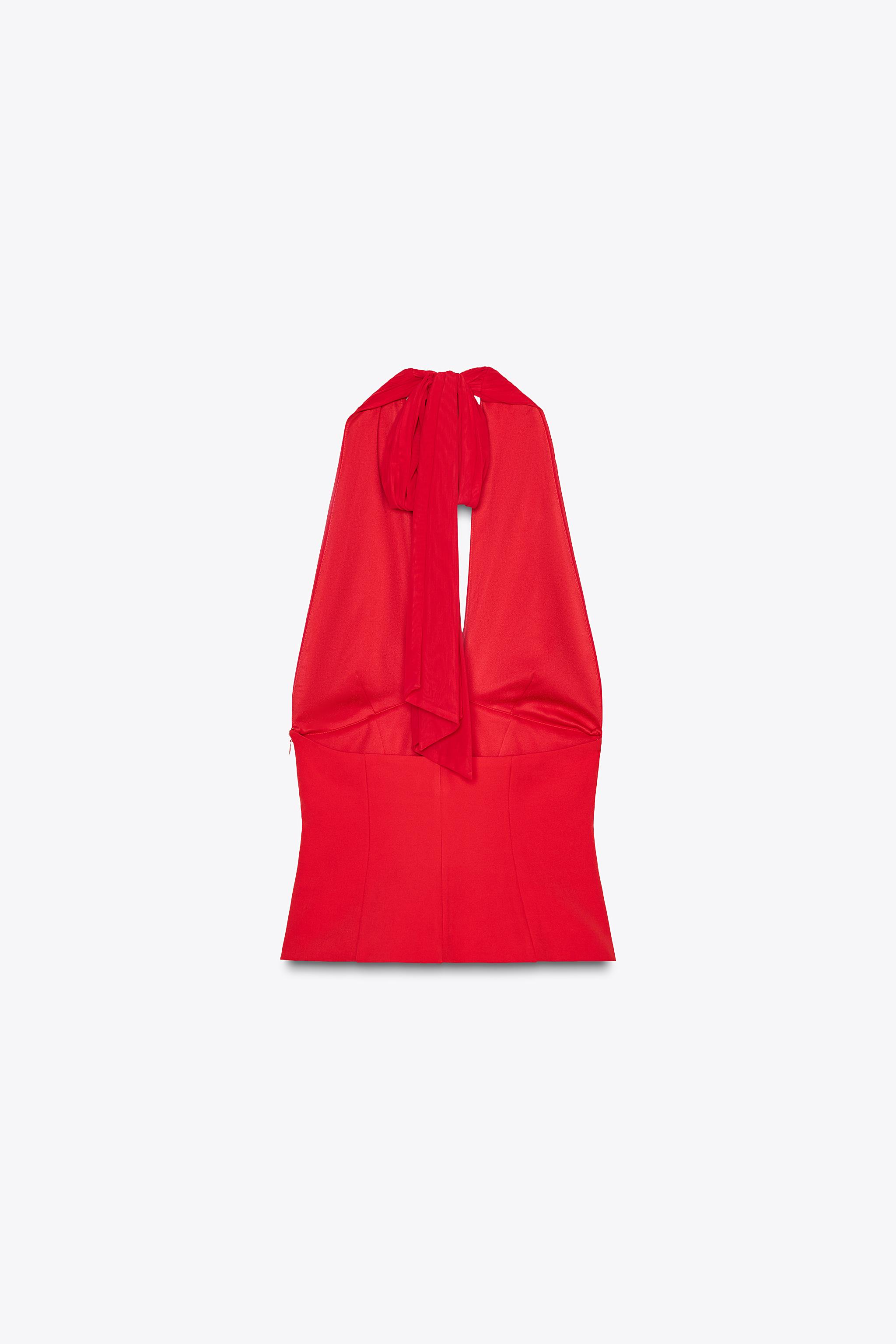 COMBINATION HALTER TOP - Red | ZARA United States