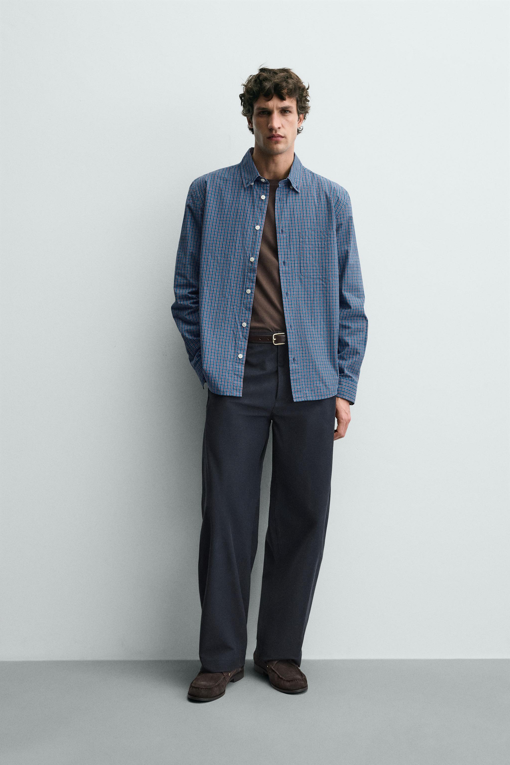 PLAID POCKET SHIRT - Bluish | ZARA United States