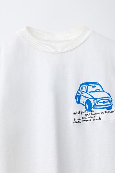 T-SHIRT IMPRIMÉ - Blanc cassé de Zara - Image 2