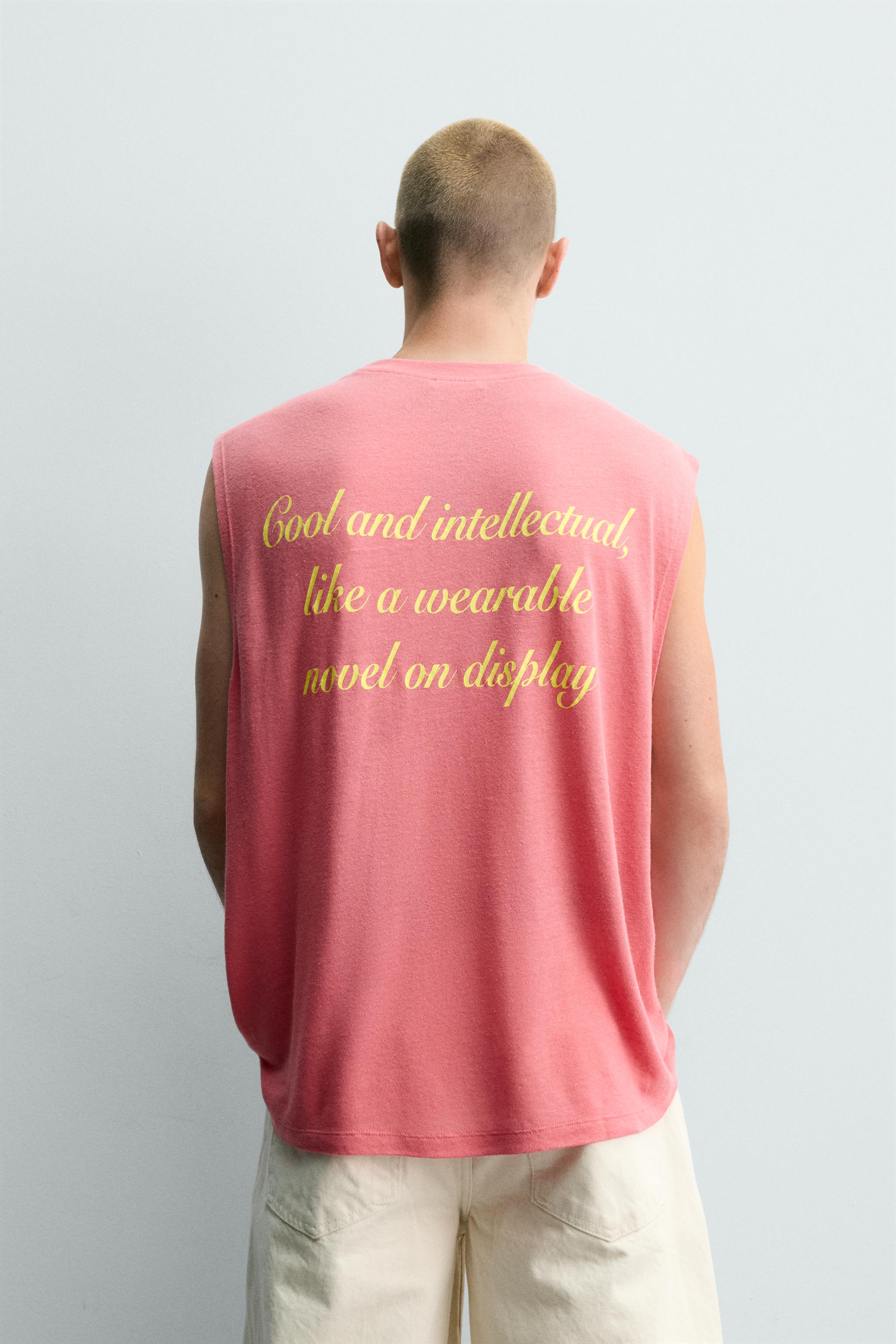 Мужские топы Zara RELAXED FIT GRAPHIC TANK TOP — фото 3