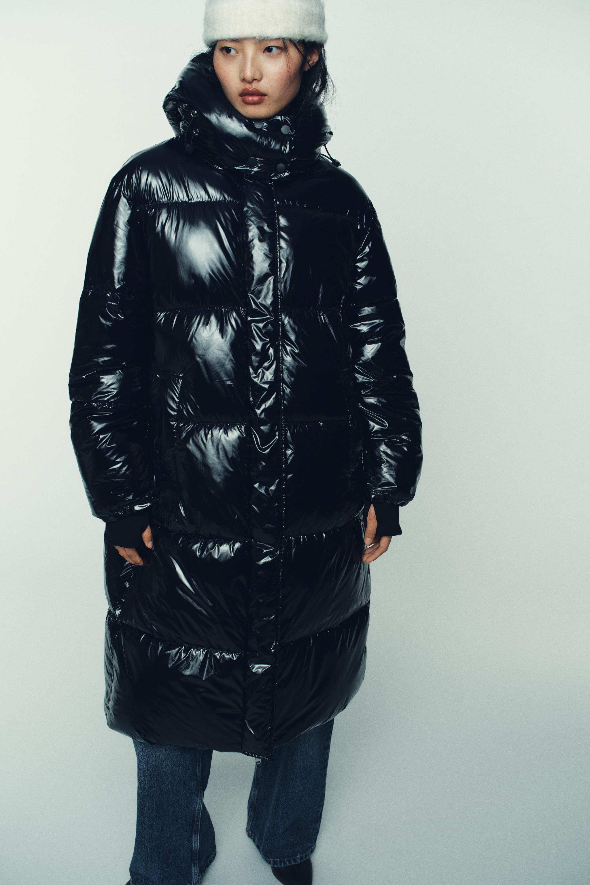 シャイニーロングアノラック - ブラック | ZARA Japan / 日本