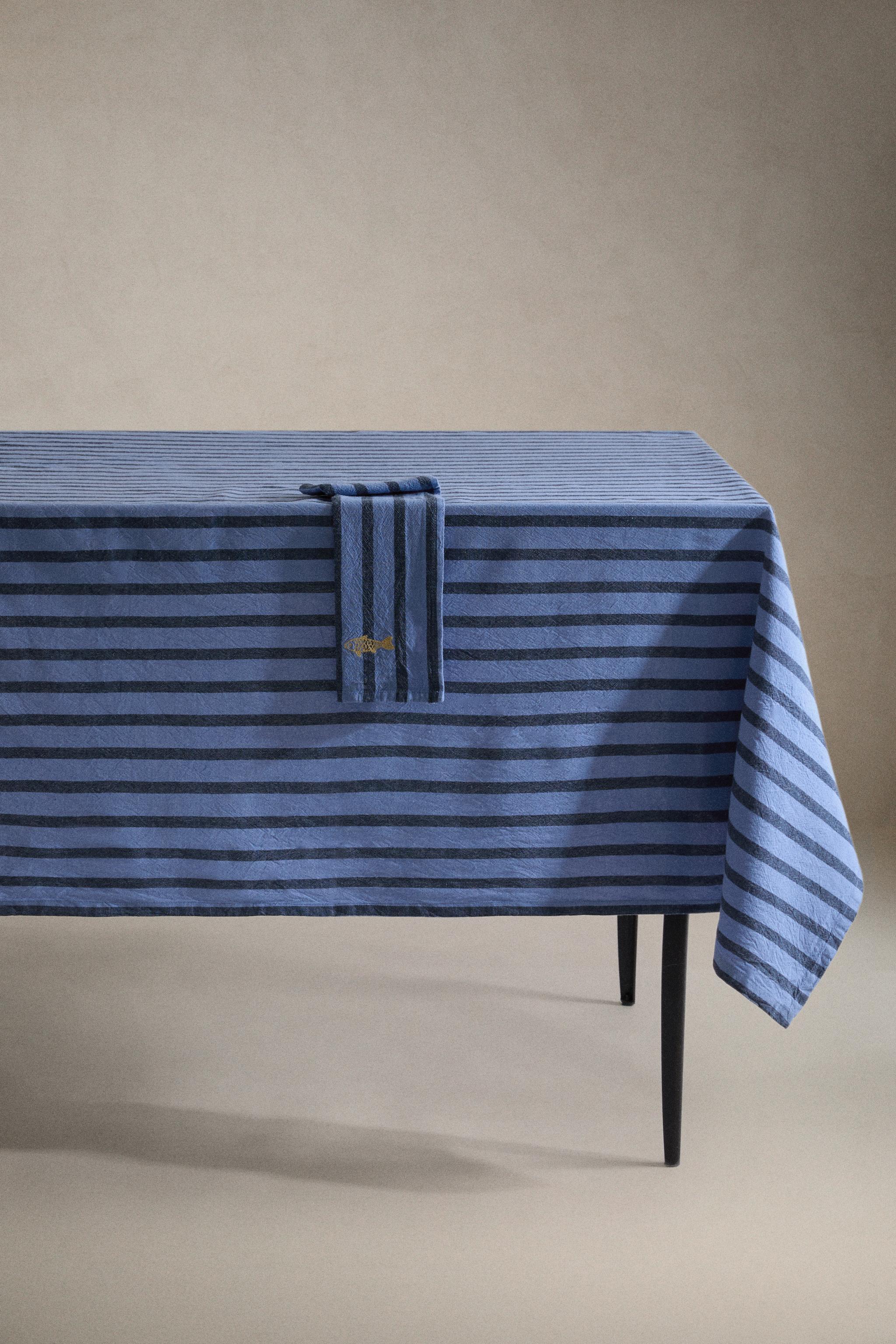 Zara YARN-DYED STRIPE TABLECLOTH