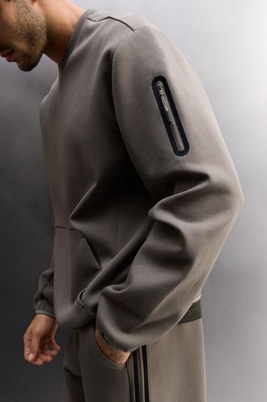 TECHNICAL CREW NECK SWEATSHIRT - Sand by Zara - Image 5