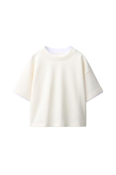CAMISETA DOBLE INTERLOCK - Crudo de Zara