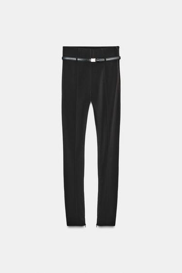 PANTALON LEGGING AVEC CEINTURE - Noir de Zara - Image 5
