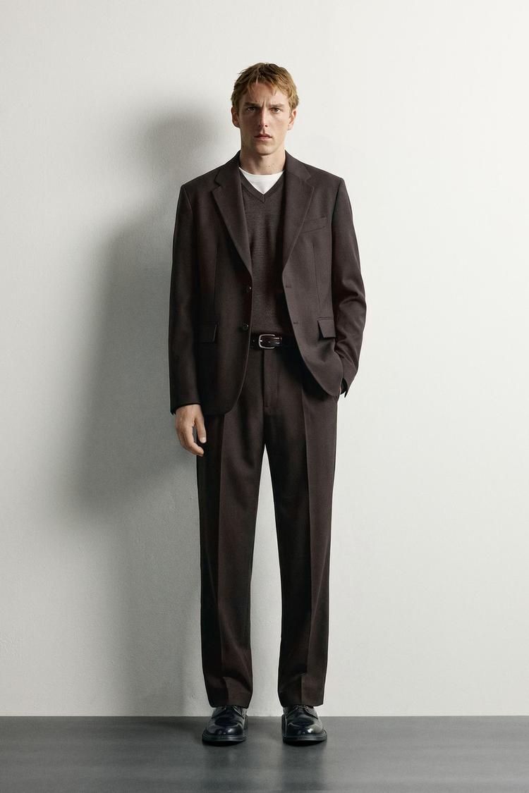 WOOL BLEND SUIT TROUSERS