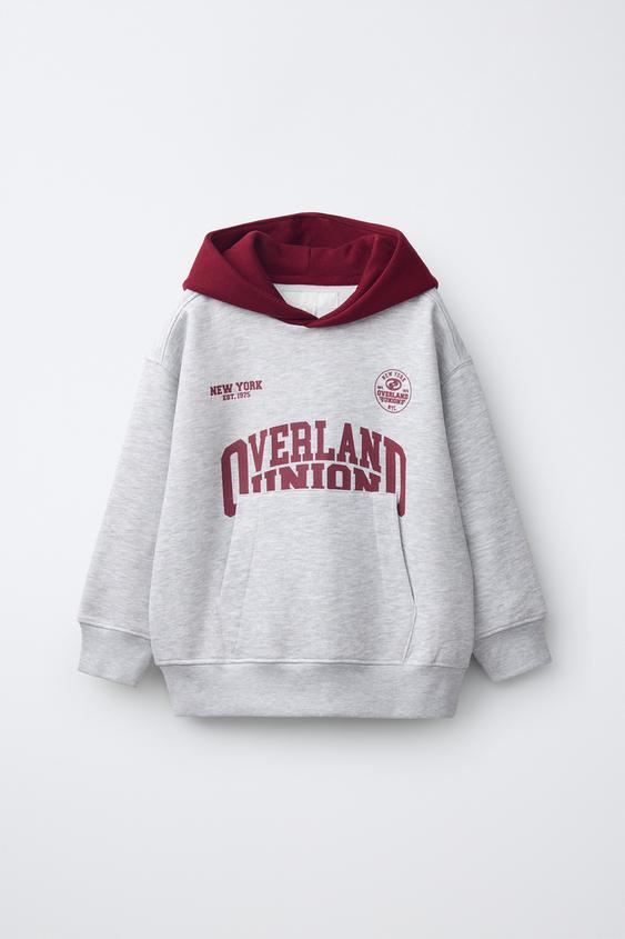 HOODIE TEXTO - Gris vigoré de Zara - Imagen 0