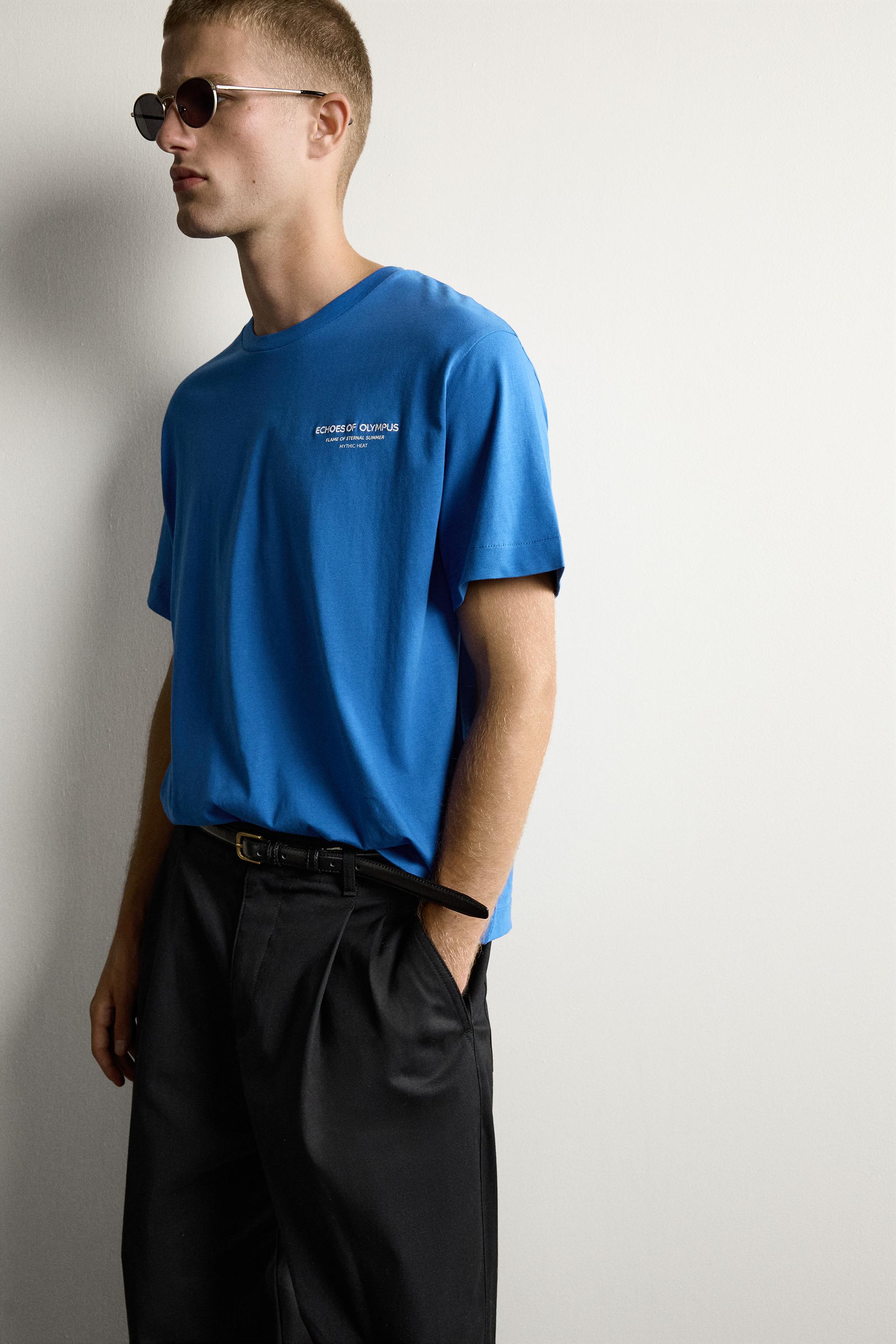 Zara KONTRAST İŞLEMELİ RELAXED FIT T-SHIRT görsel 6