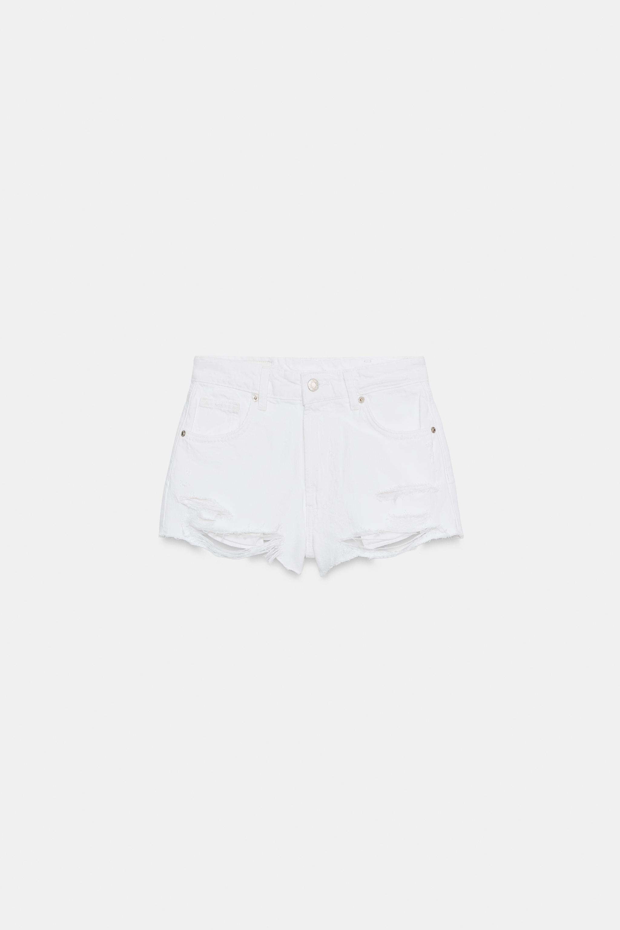 SHORT EN JEAN TRF TAILLE HAUTE DÉCHIRÉ
