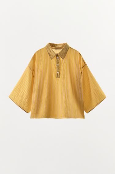 CAMISA ESTAMPADO RAYAS - Amarillo de Zara