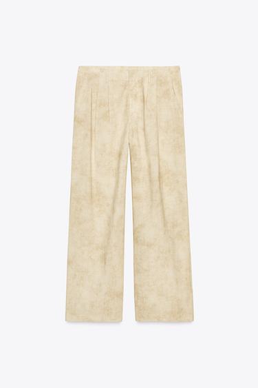 Zara ZW COLLECTION PLEATED PANTS - Ecru