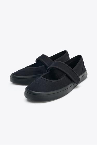 BALLERINES À BRIDE EN TISSU - Noir de Zara - Image 4