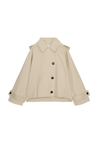 SHORT WATER-REPELLENT TRENCH COAT ZW COLLECTION - Ecru / Beige by Zara