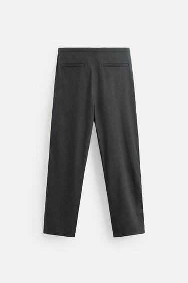 COTTON/LINEN TROUSERS - Grey by Zara - Image 7