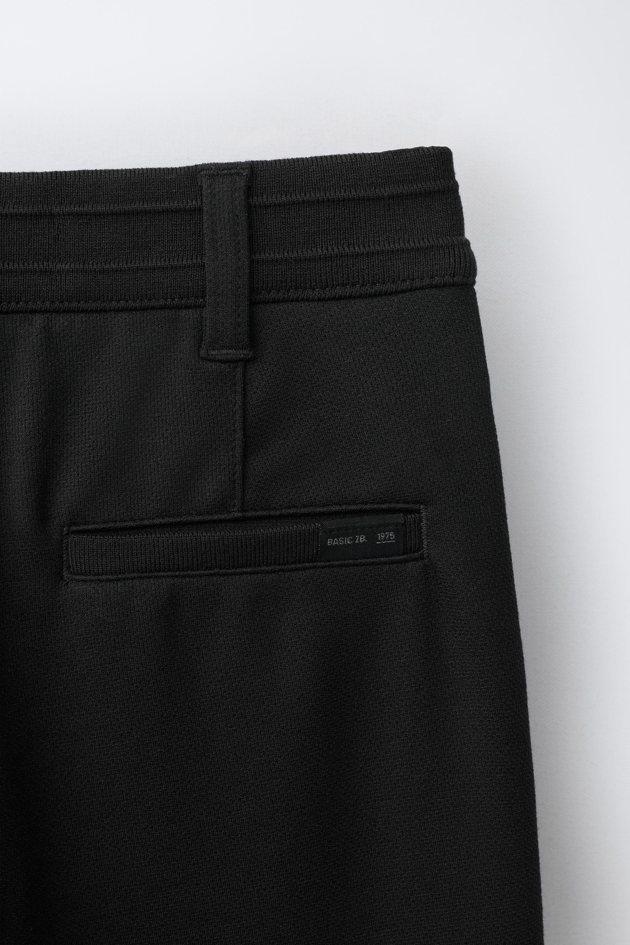 RIBBED WAIST STRAIGHT LEG PANTS