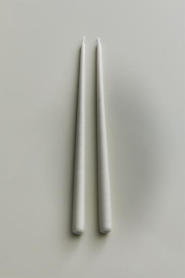 Zara LONG DECORATIVE CANDLE (SET OF 2) - White