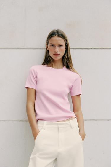 SOFT-TOUCH KNIT TOP - Pink by Zara