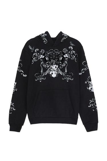 FLOCKED HERALDIC SWEATSHIRT