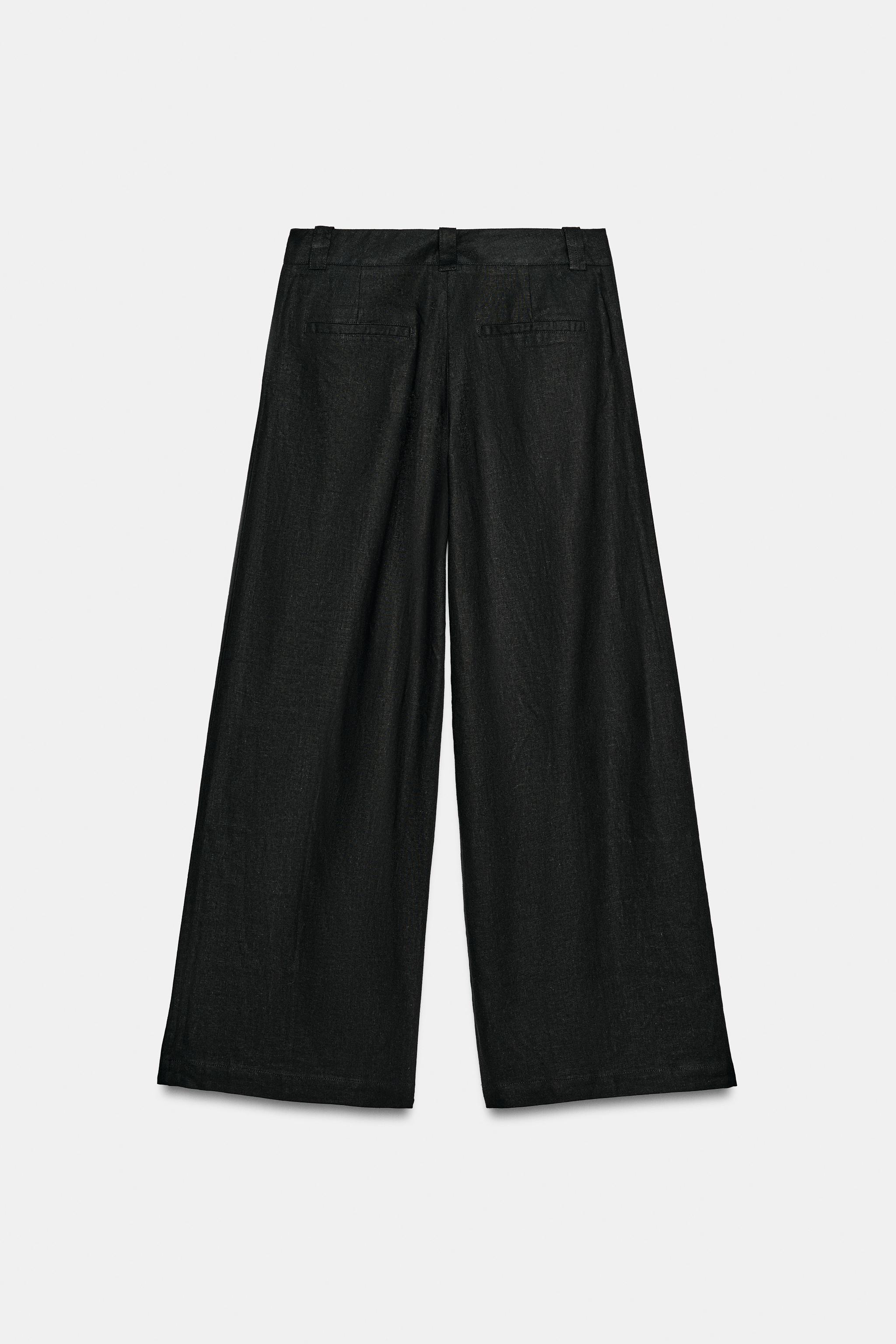 WIDE-LEG LINEN PANTS