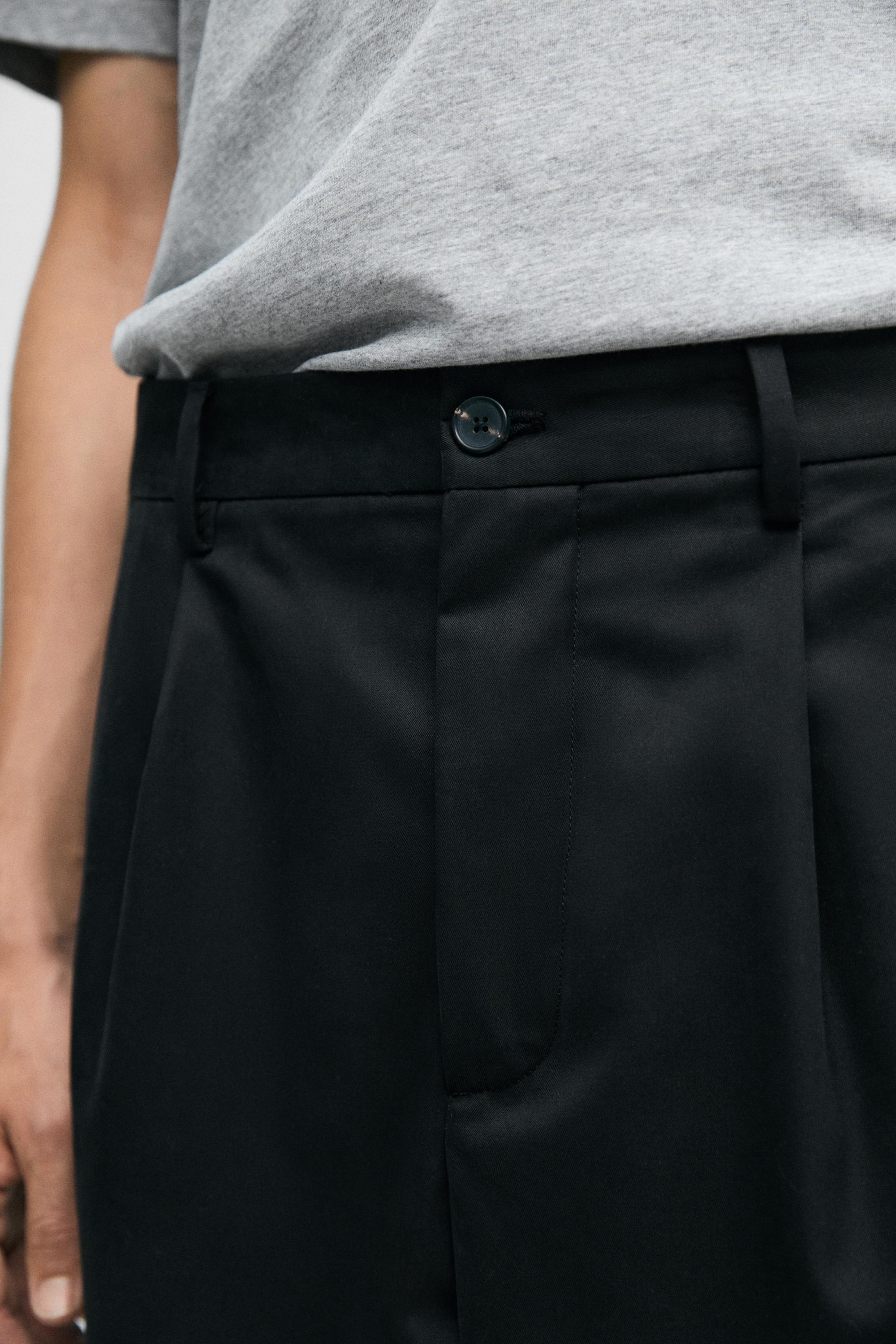 100% cotton pants with double pleats