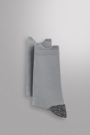 Zara 2-PACK TRAINING SOCKS - Gray / Blue