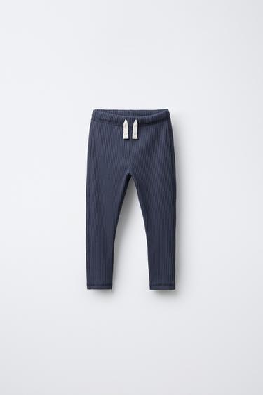 LEGGING RIB ETIQUETA - Negro de Zara